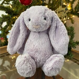 Jellycat Lilac Bashful Bunny Stuffed Plush Animal Lilac 12" Toy Pink Nose